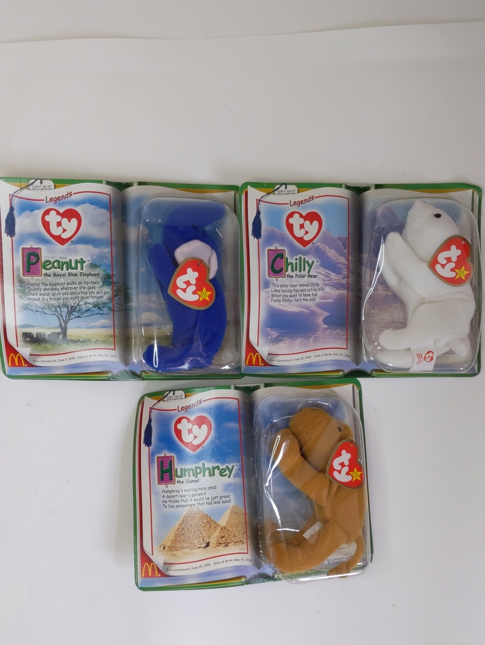Ty Legends McDonald’s Beanie Baby Bear Set - Blue, White, Brown